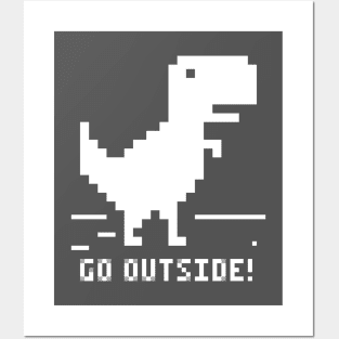 Offline Dino - white Posters and Art